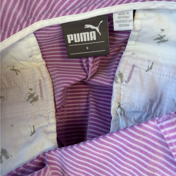 Puma Women's Purple Stripe Golf Pants, Size 8 - Picture 5 of 8